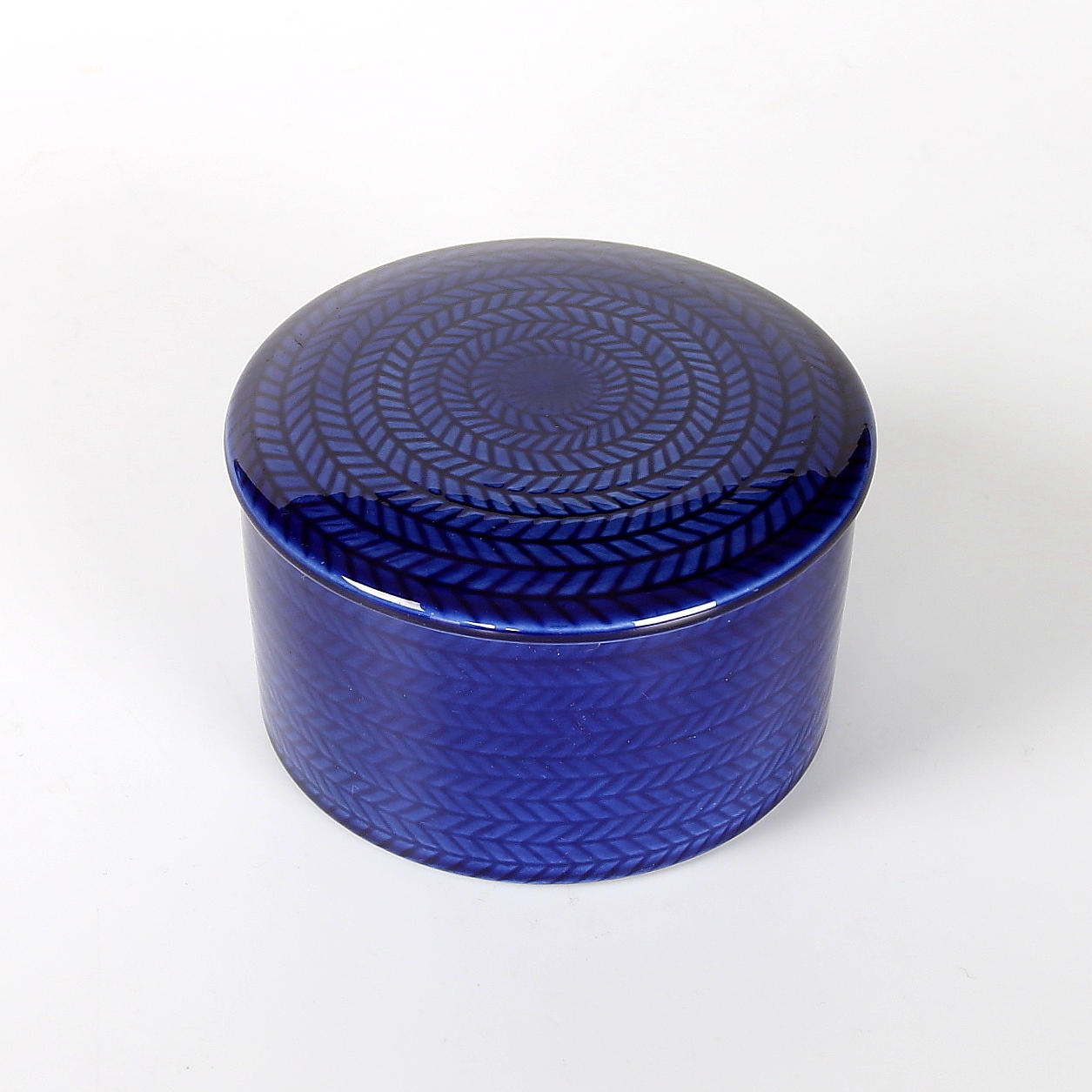 SOCKERSKÅL MED LOCK, Flintgods "Blå eld", Hertha Bengtsson, Rörstrand.