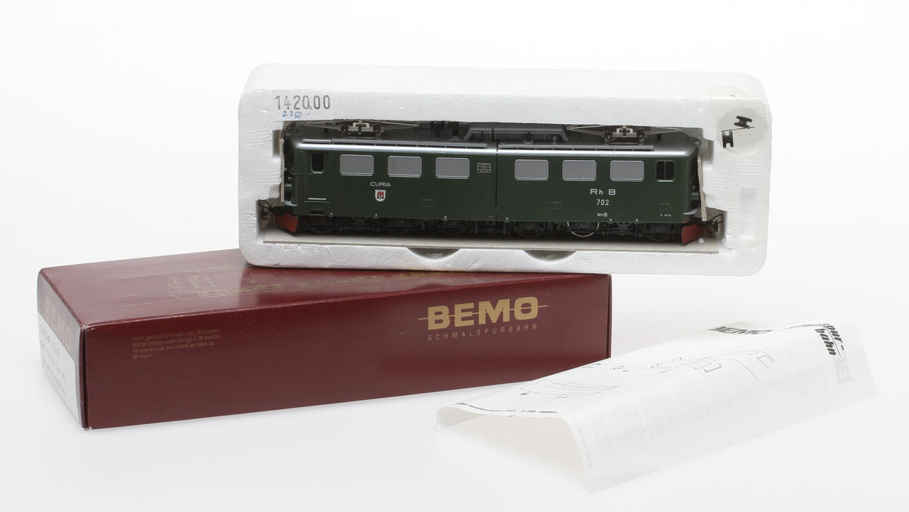 MODELLTÅG BEMO elektro.lok,Rh B Ge 6/6 702 i originalkartong.