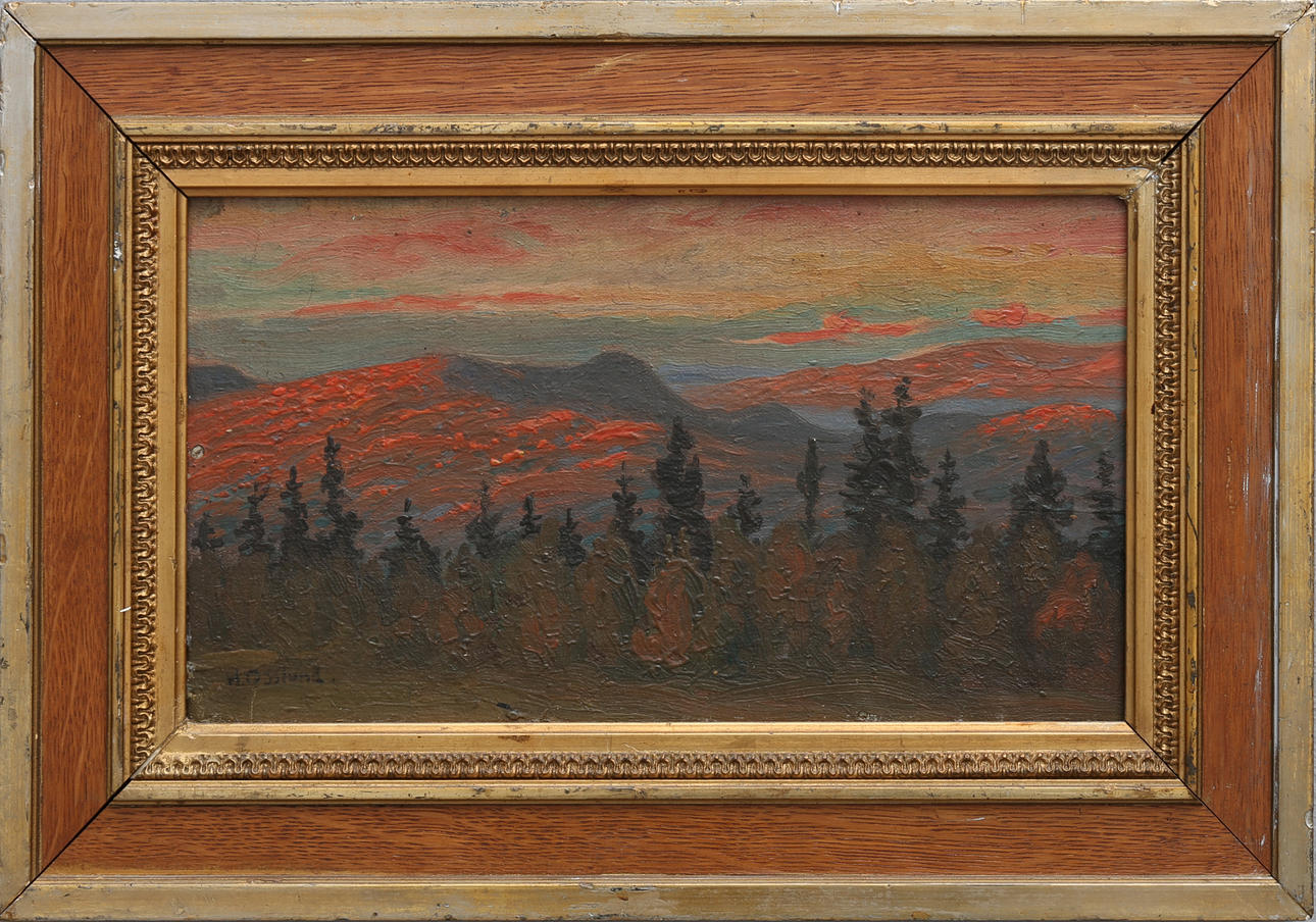 HELMER OSSLUND. BERGE IM ABENDROT.