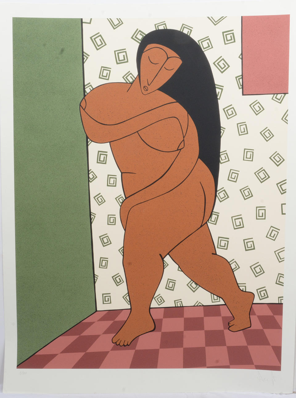 RALF ARTZ. Frau. Lithographie.