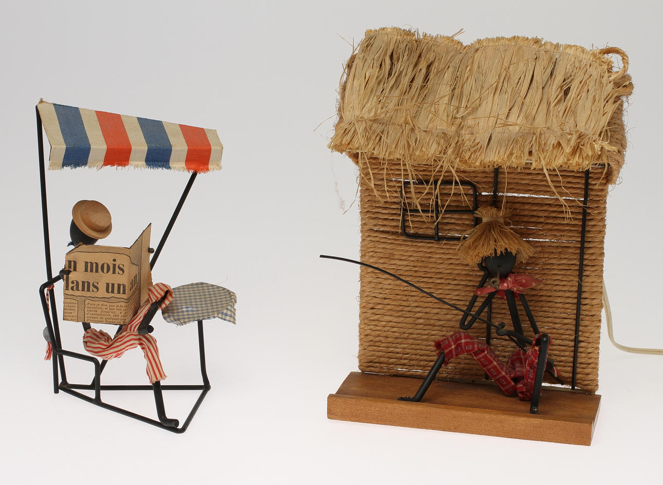 FIGURER, 2 st varav en lampa, Bror Bonfils, Danmark, märkta.