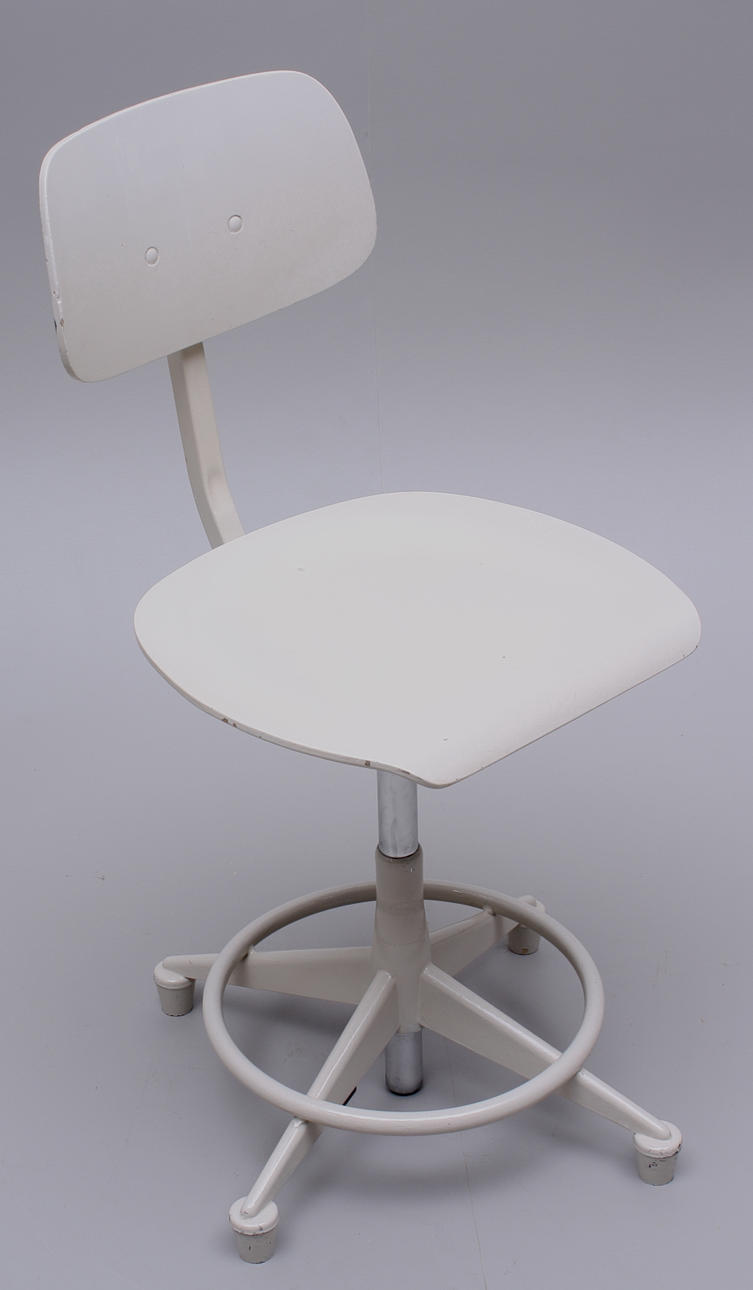 KONTORSSTOL, metall, träsits/trärygg, vit, Mönsterås Industri.