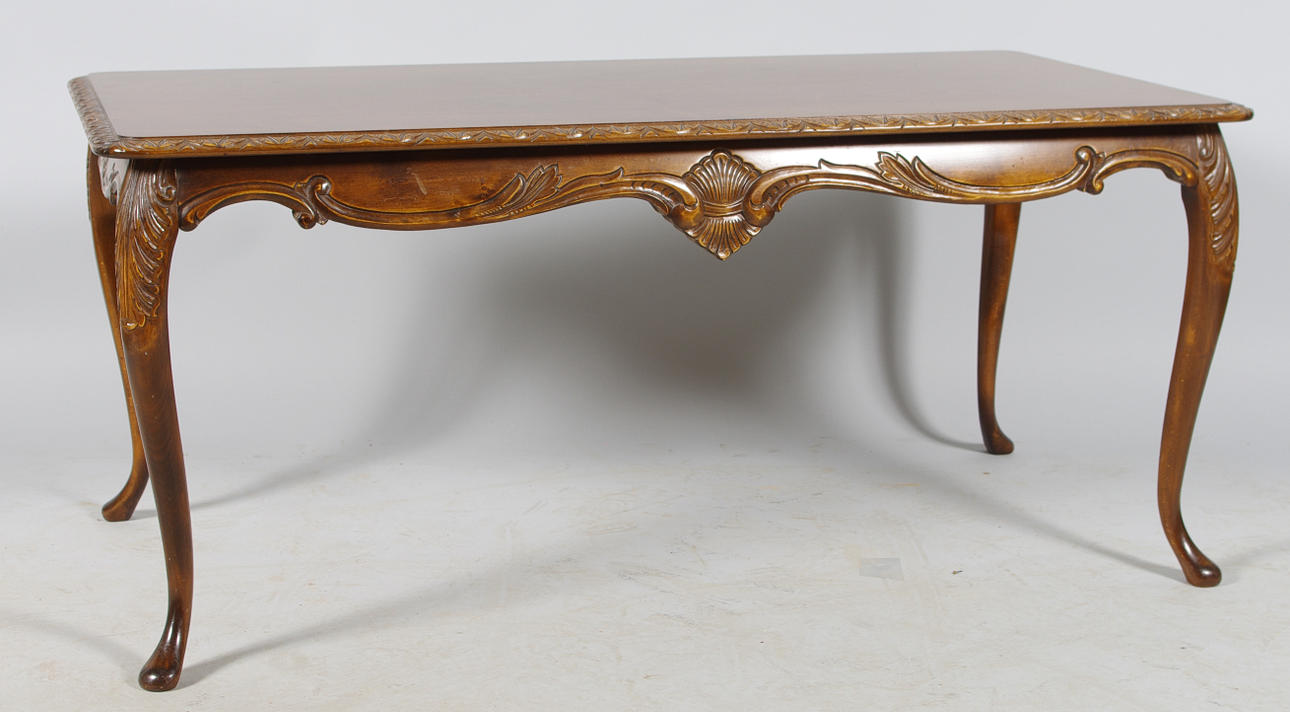 SOFFBORD, mahogny, rokokostil.