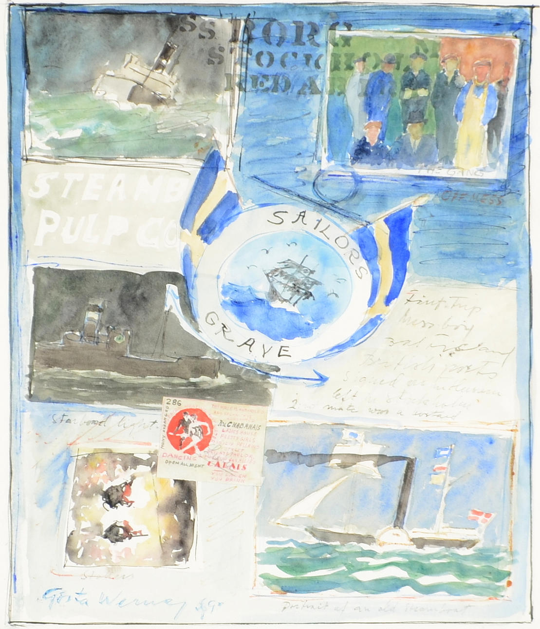 GÖSTA WERNER. Akvarell.