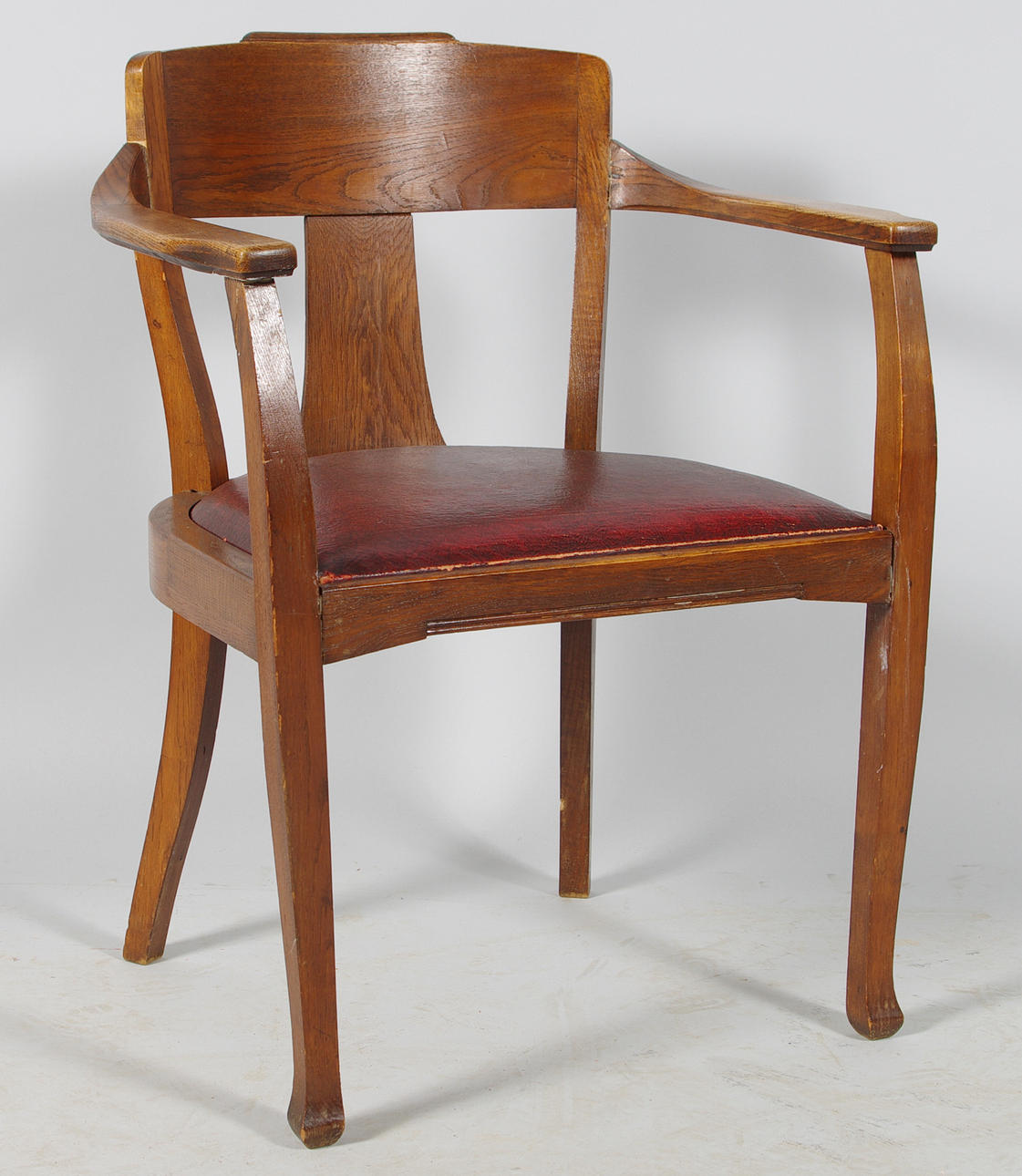 KONTORSSTOL, ek med skinnsits, jugend.