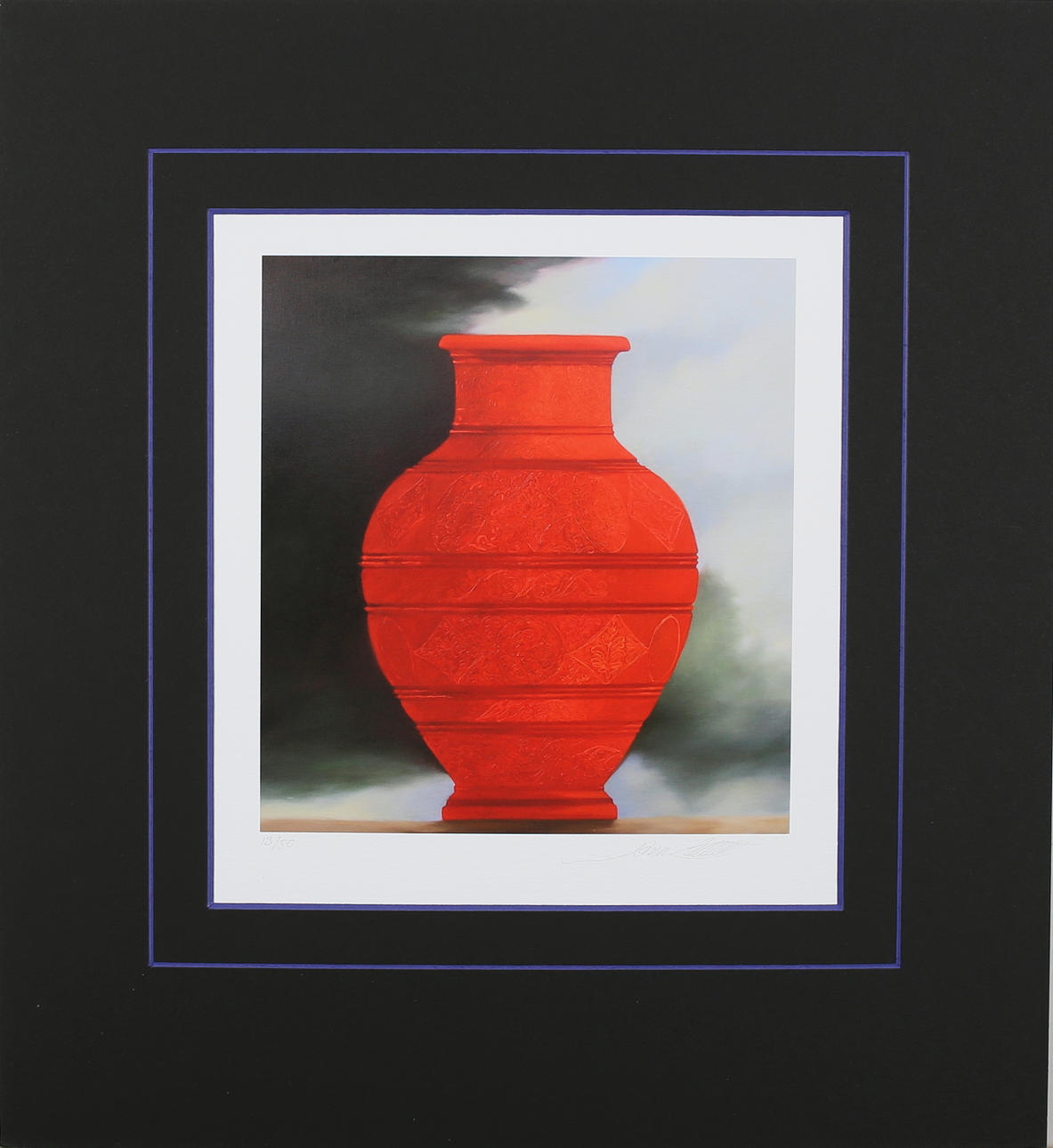 CARL JOHAN LILLIESKÖLD. Röd kruka. Färgserigrafi. Signerad. 13/50.