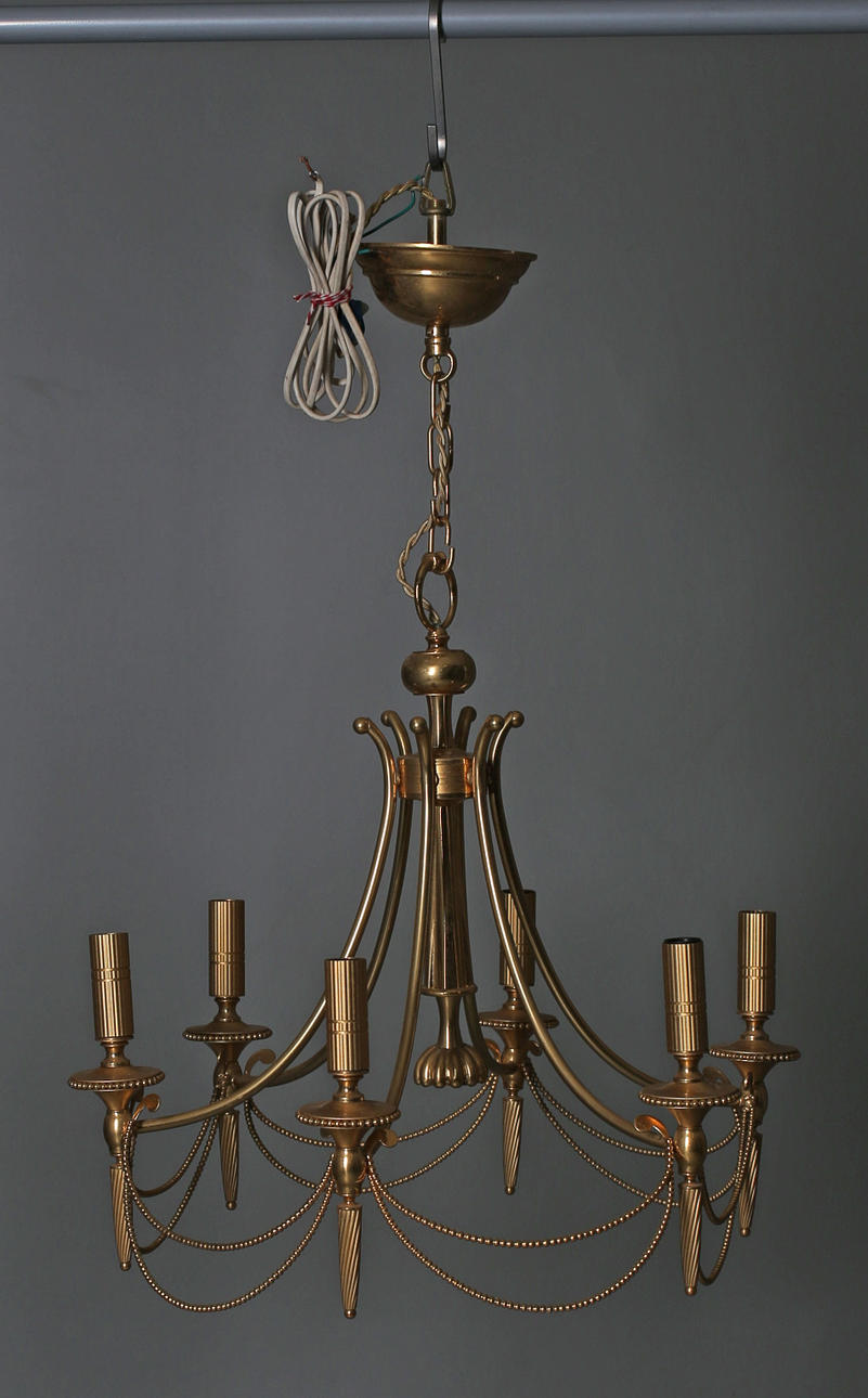 LJUSKRONA, mässing, etikettmärkt Sciolari, Roma.