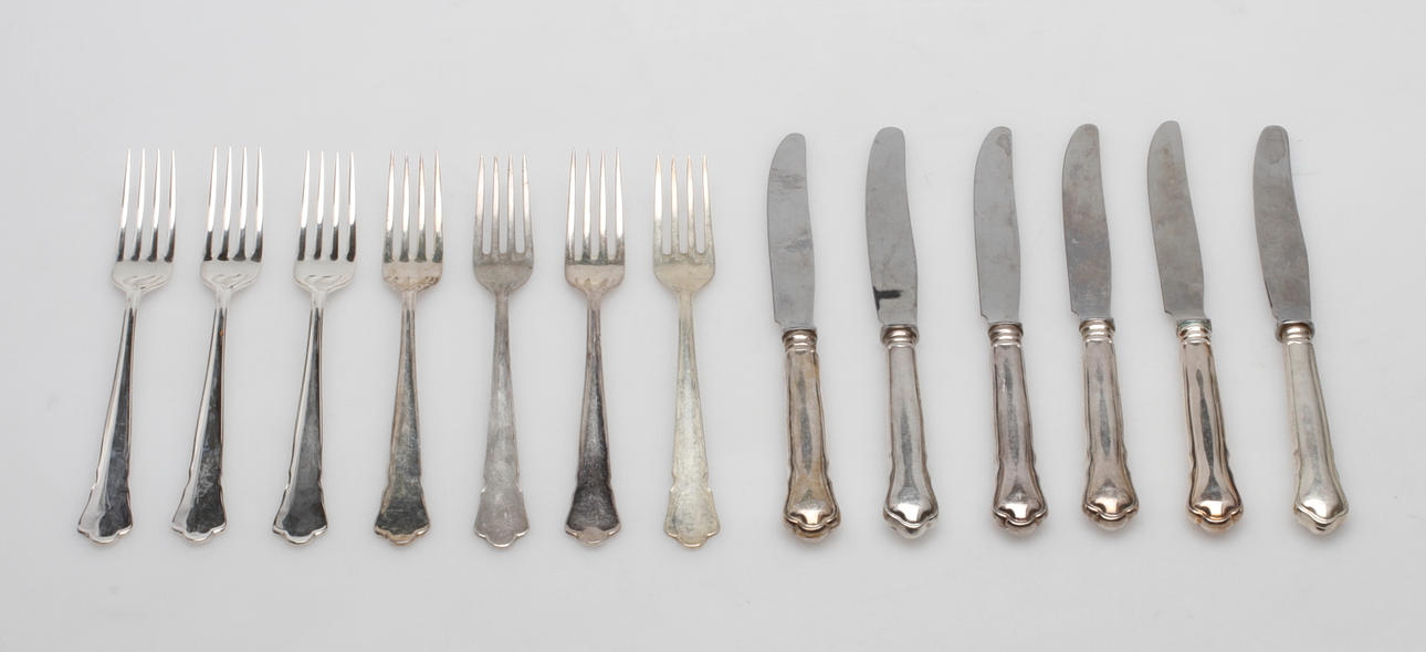 BESTICK,13 delar, "Chippendale", vikt ca 626g, 1900-tal.