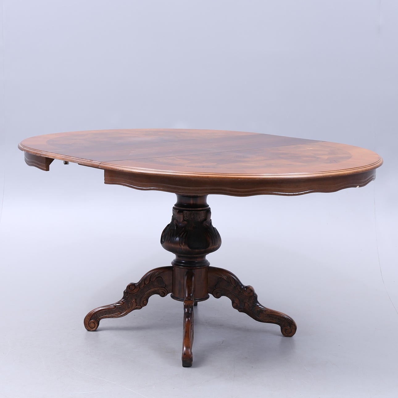 PILLAR TABLE with inlays, 1900s.