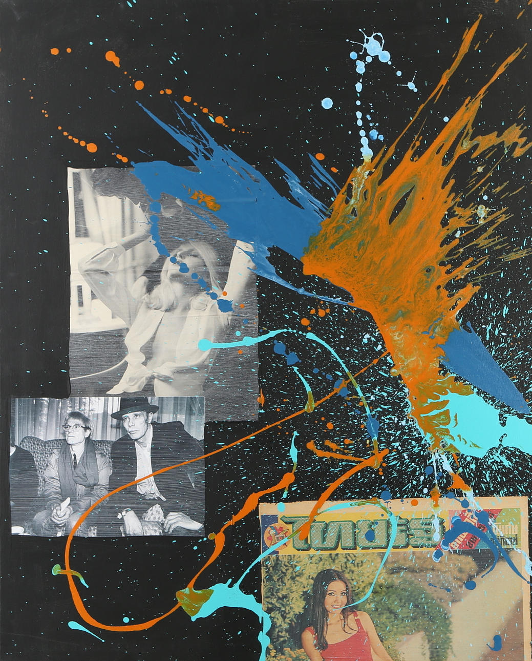 MICHAEL KADAS. Acrylic on canvas, Cosmic composition including Andy Warhol, signed and dated 09 à verso.