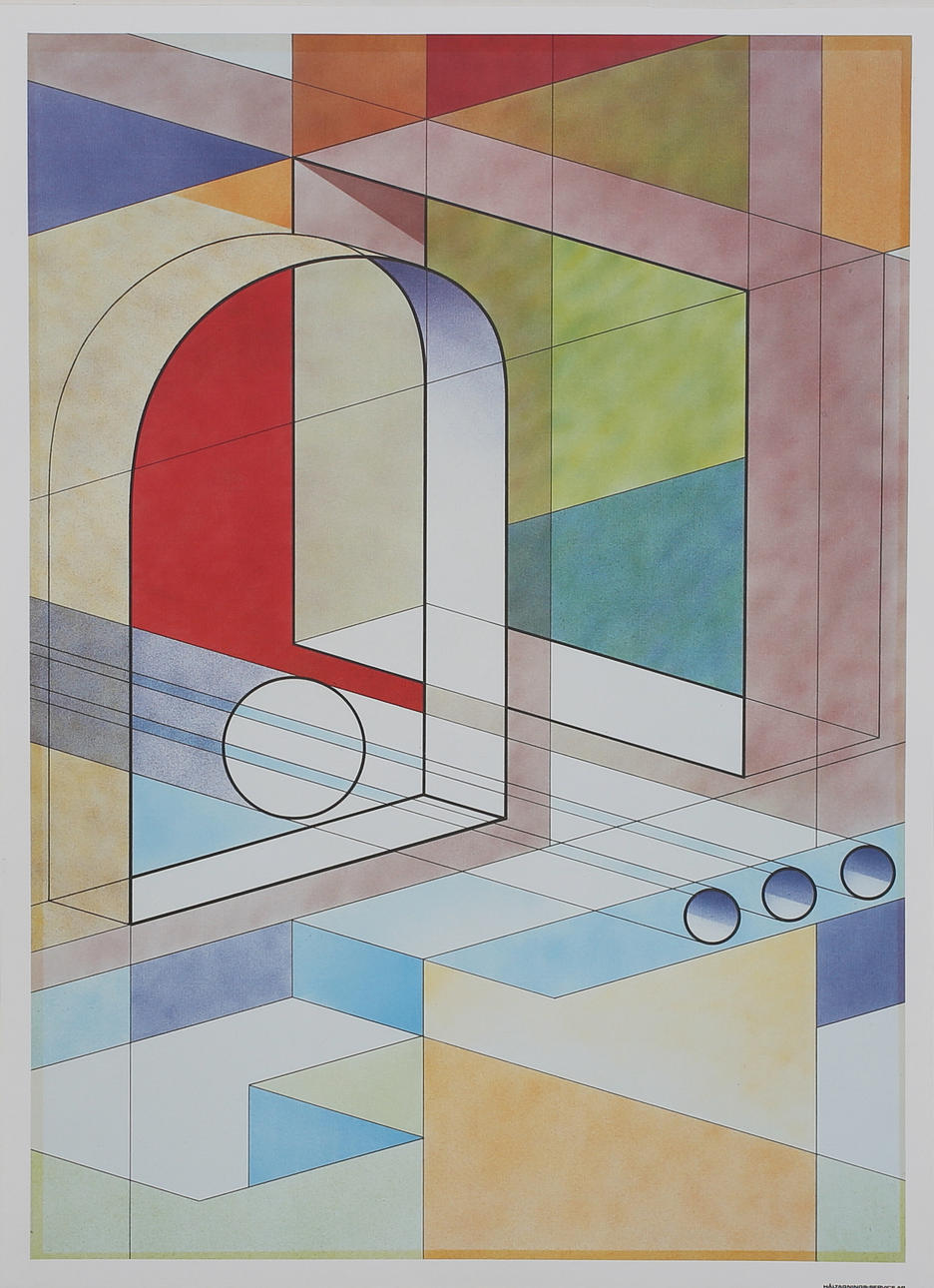 OIDENTIFIERAD KONSTNÄR. Komposition. Offsettryck. Osignerad.