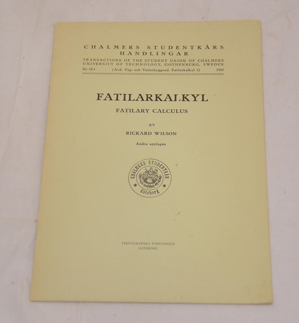 CHALMERS. FATILARKALKYL Fatilary Calculus.