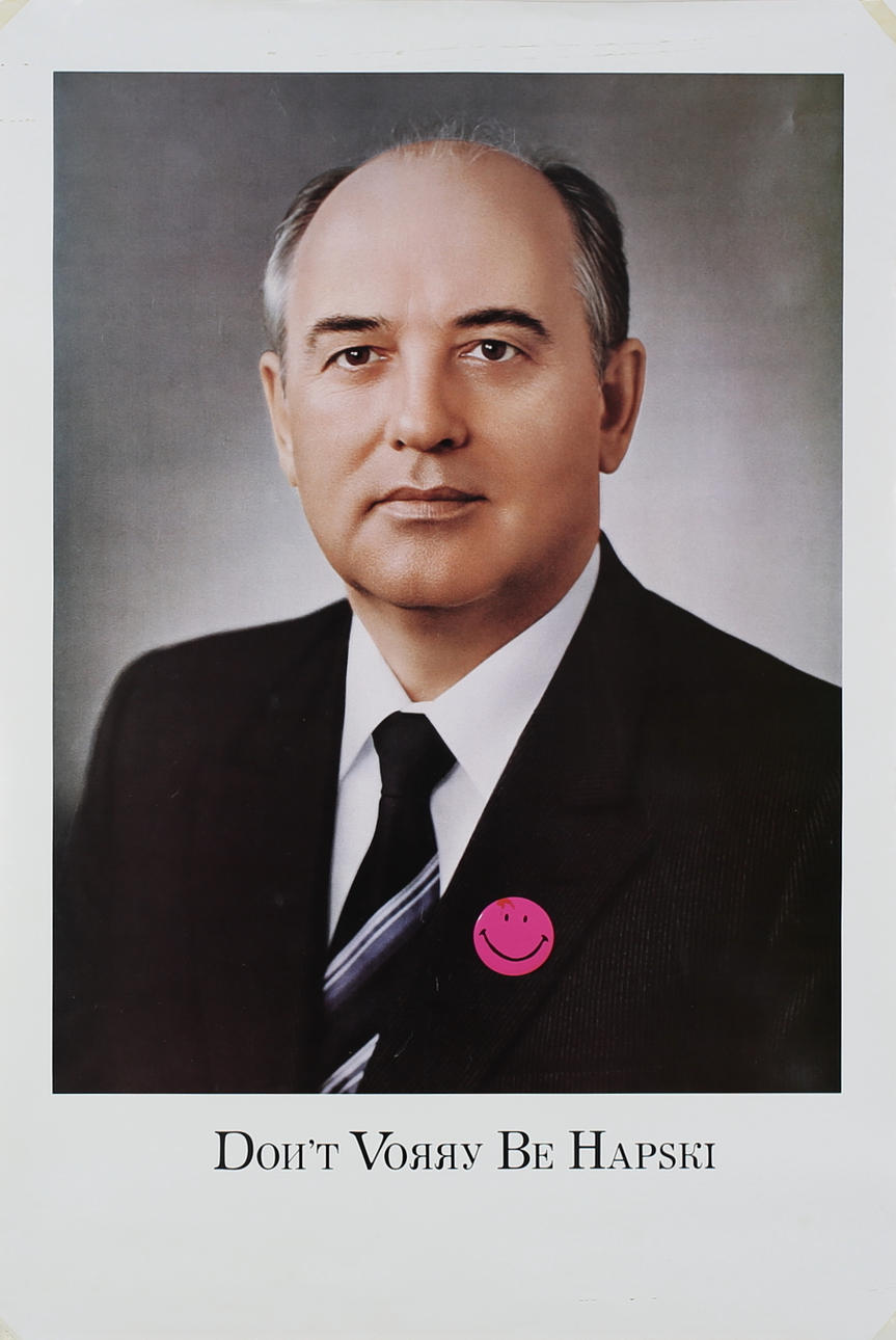 OIDENTIFIERAD KONSTNÄR. "Don´t Vorry be Hapski" Affisch. Osignerad.