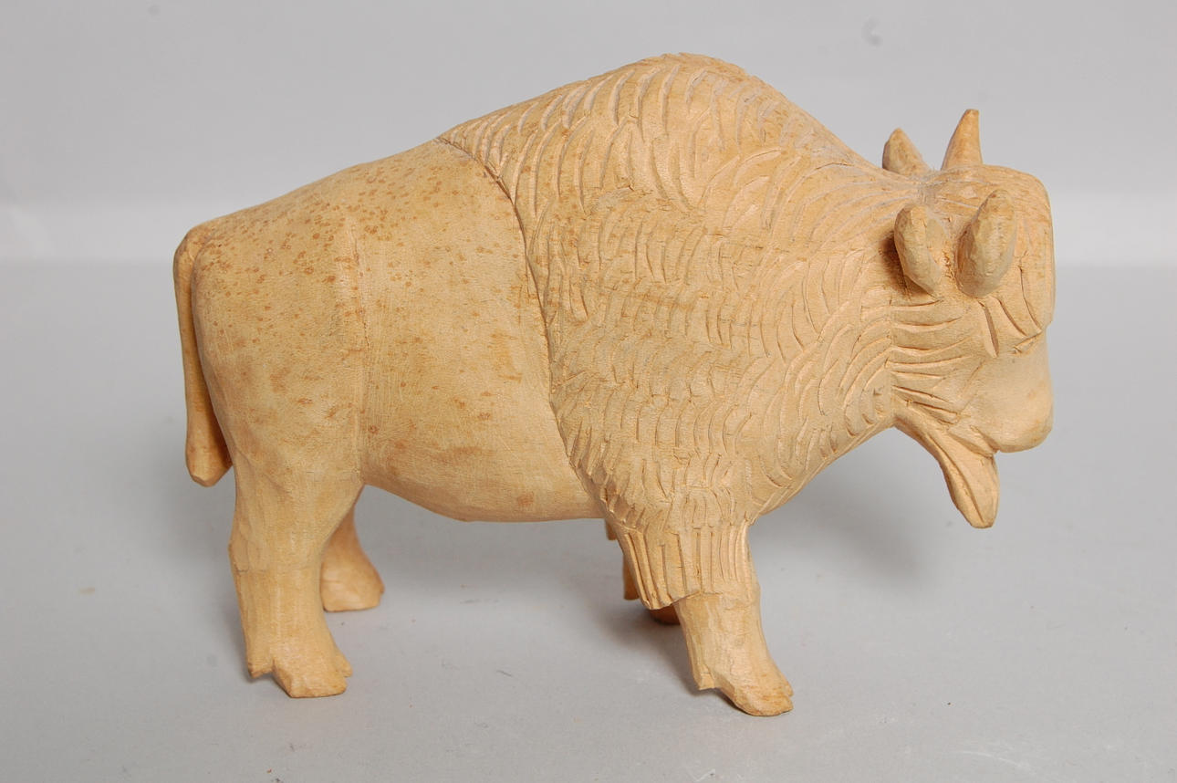 OTTO ÅKESSON. woodcut, buffalo, signed.