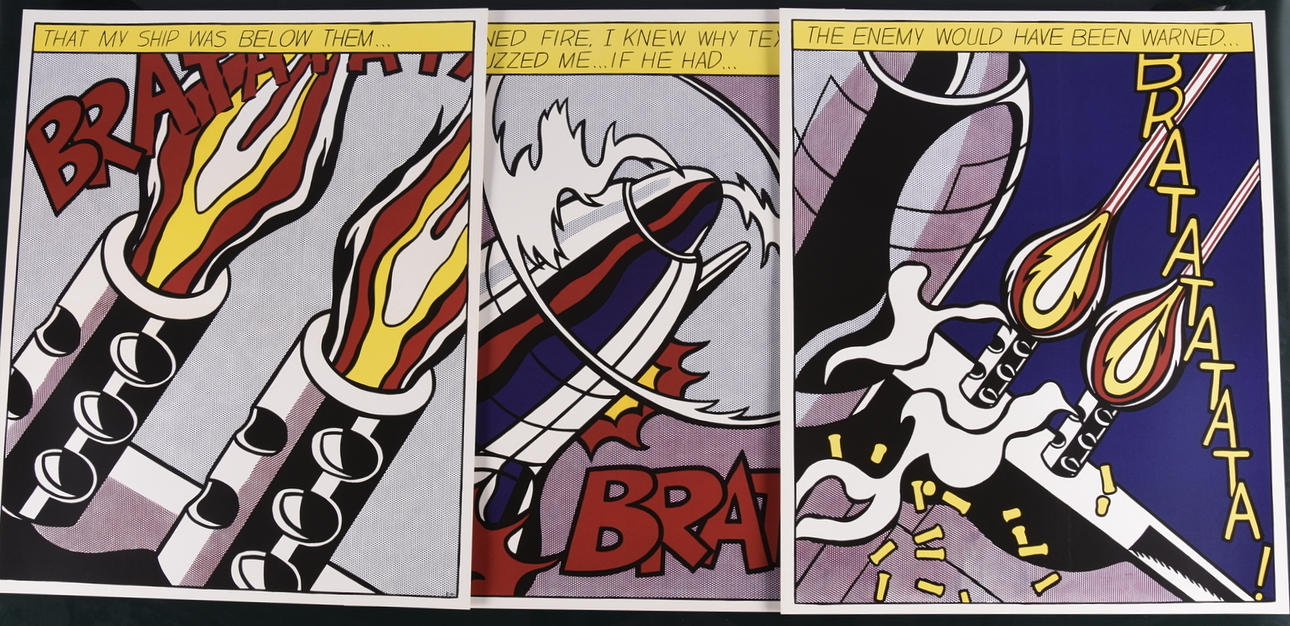 ROY LICHTENSTEIN. EFTER. Offset, triptyk.