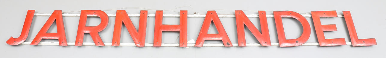 SKYLT, emalj, "JARNHANDEL".