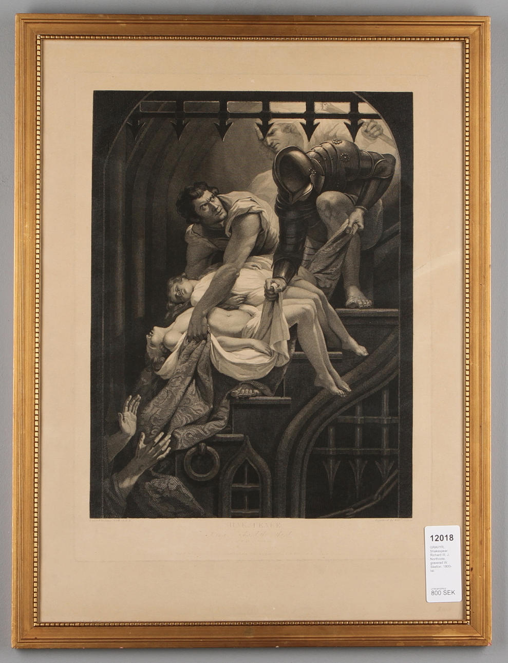 GRAVYR, Shakespear Richard III, J. Northcote, graverad W. Skelton. 1800-tal.