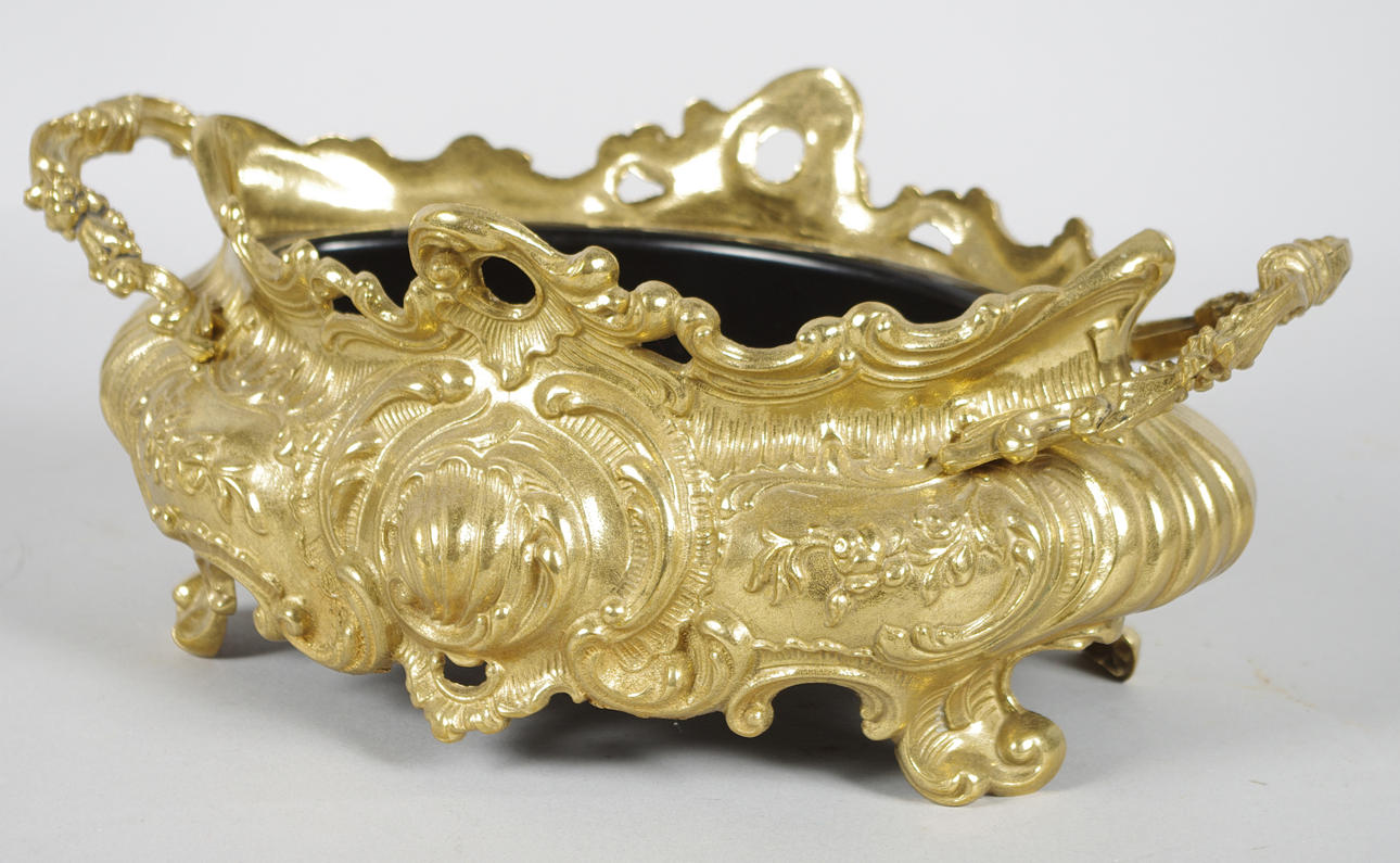 SKÅL, mässing/plåt, rokokostil.