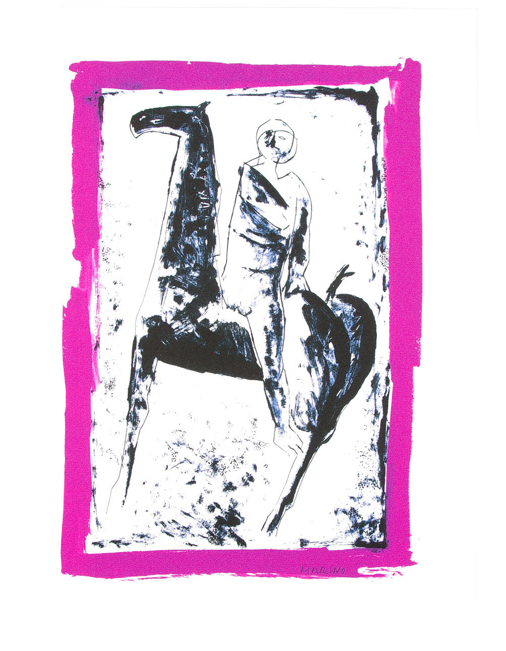 MARINO MARINI. EFTER. Ryttare, litografi i 1000 exemplar, 1955.