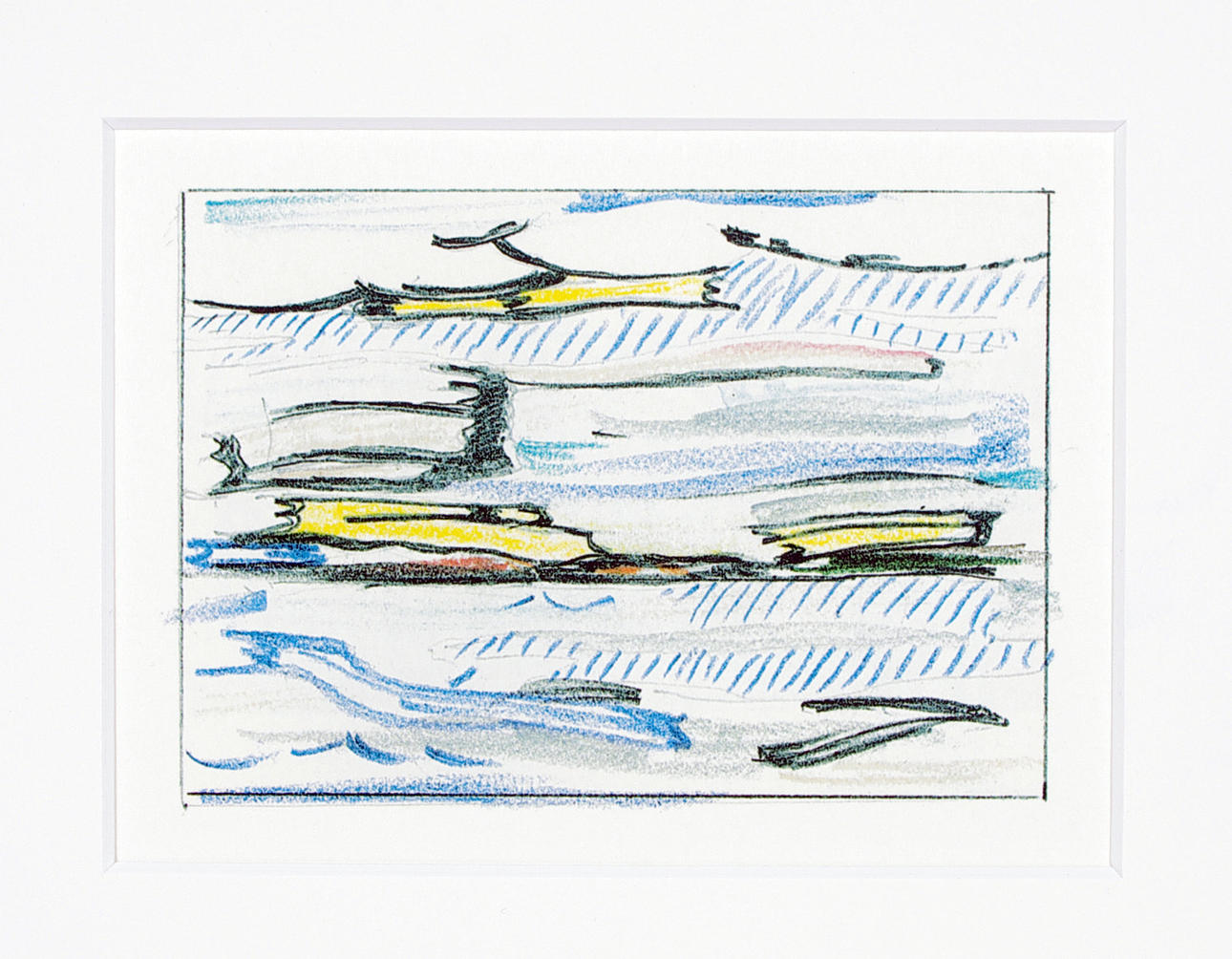 ROY LICHTENSTEIN. litografi efter skiss, sjölandskap.