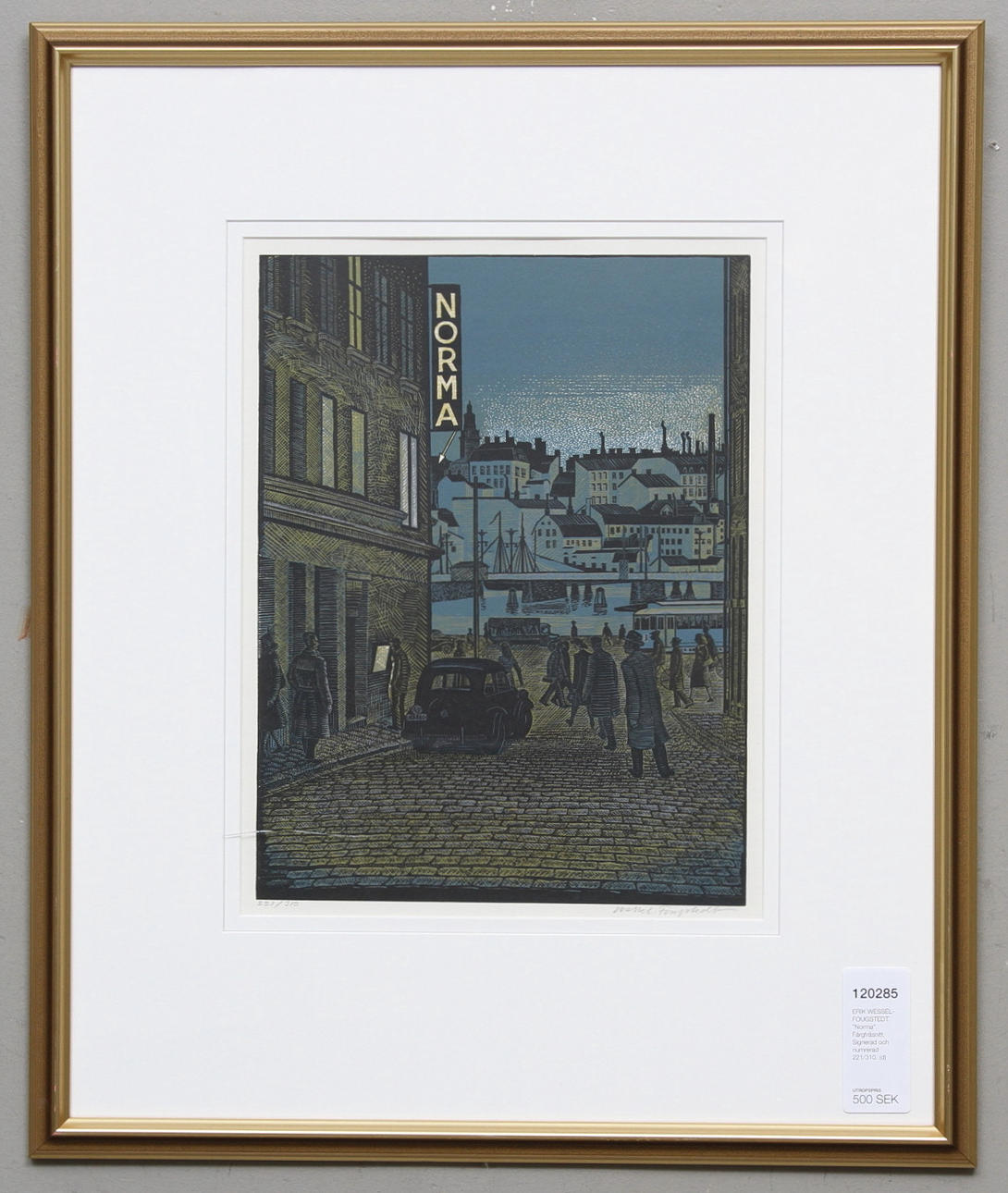 ERIK WESSEL-FOUGSTEDT. "Norma". Färgträsnitt. Signerad och numrerad 221/310.