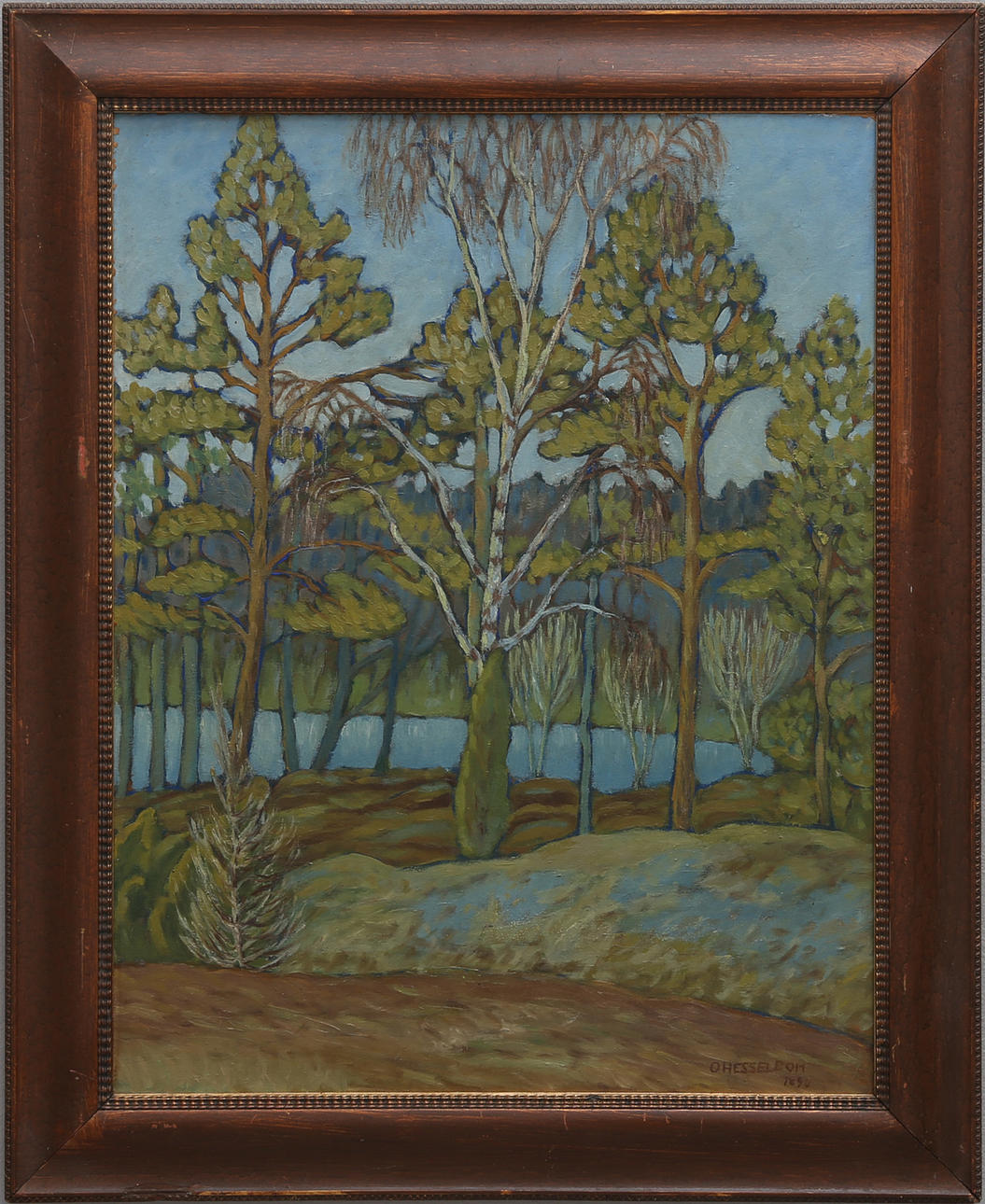 OTTO HESSELBOM. FOREST LANDSCAPE.