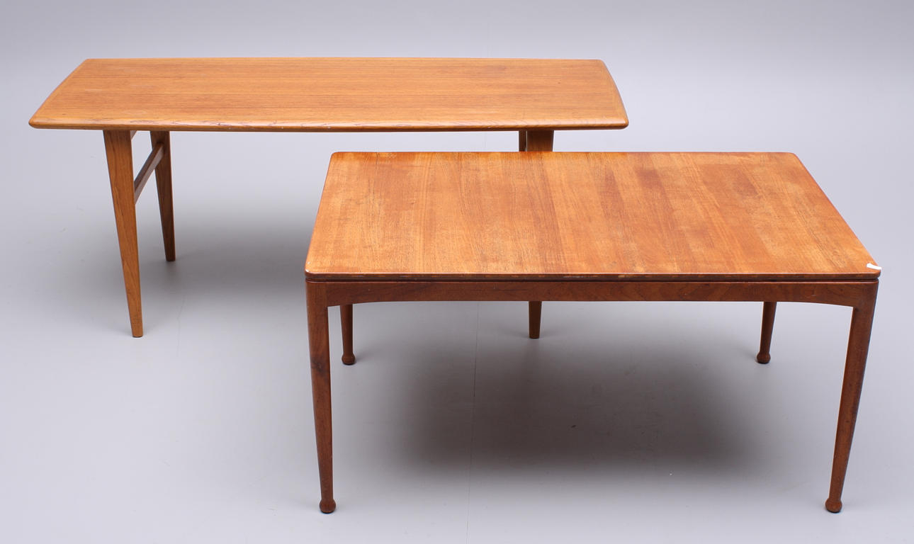 SOFFBORD, två st, teak/trä, 1950-/60-tal.