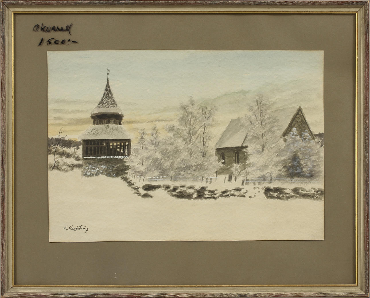 FRANS LINDGREN, akvarell, tillskriven, sign.