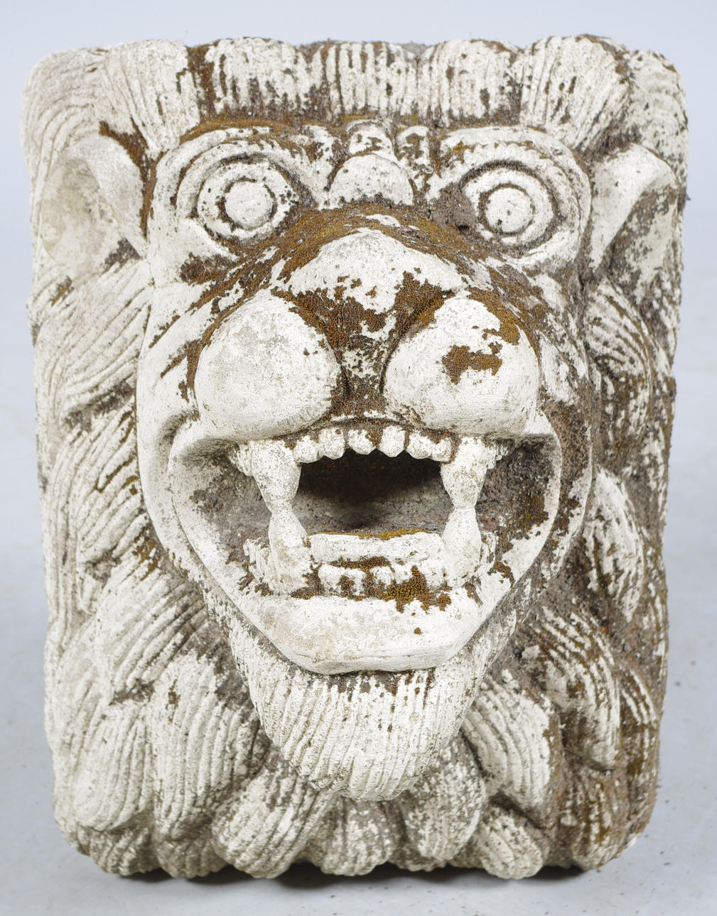 DEKORELEMENT, lejonansikte, sandsten.