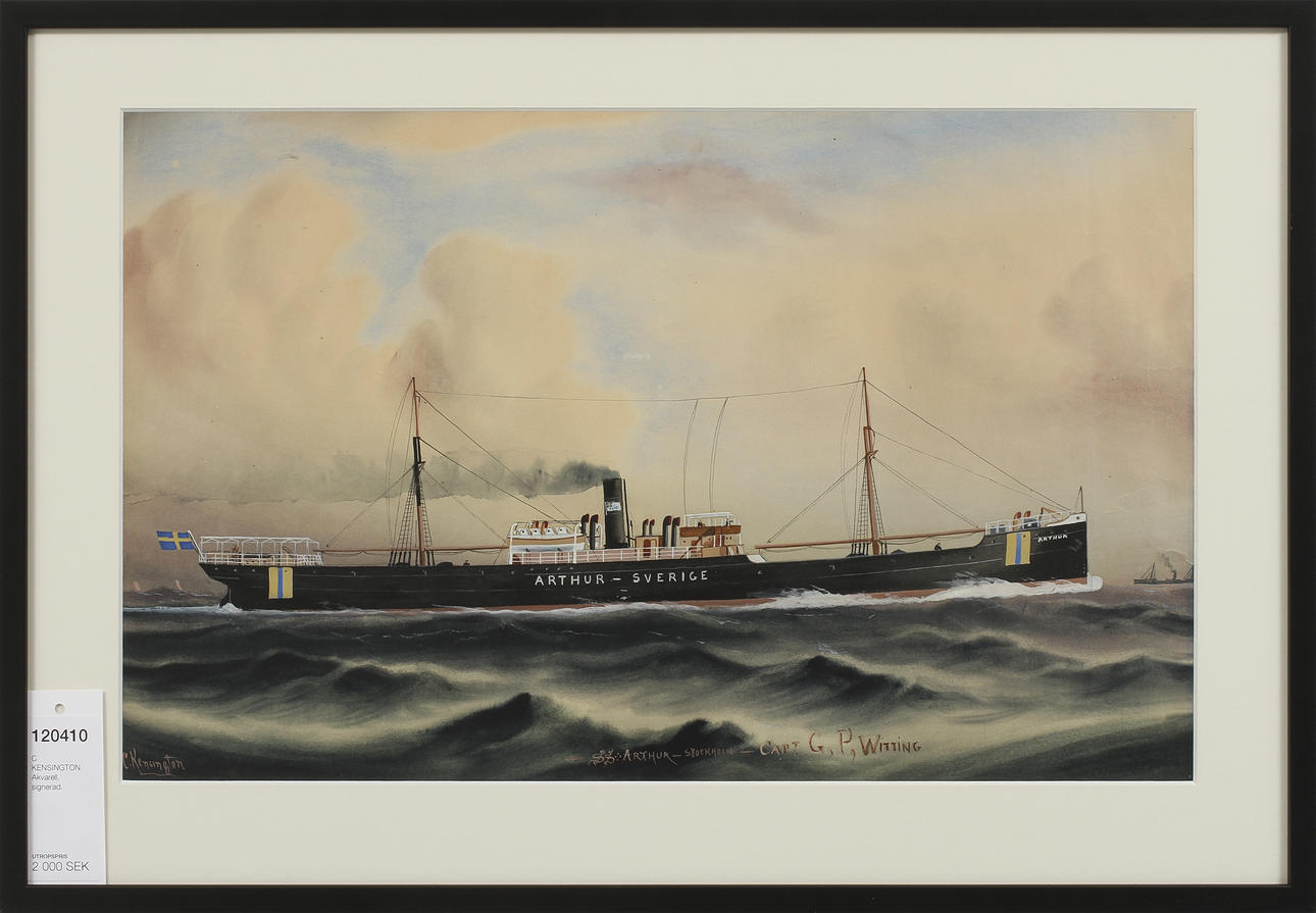 C KENSINGTON. Akvarell, signerad.