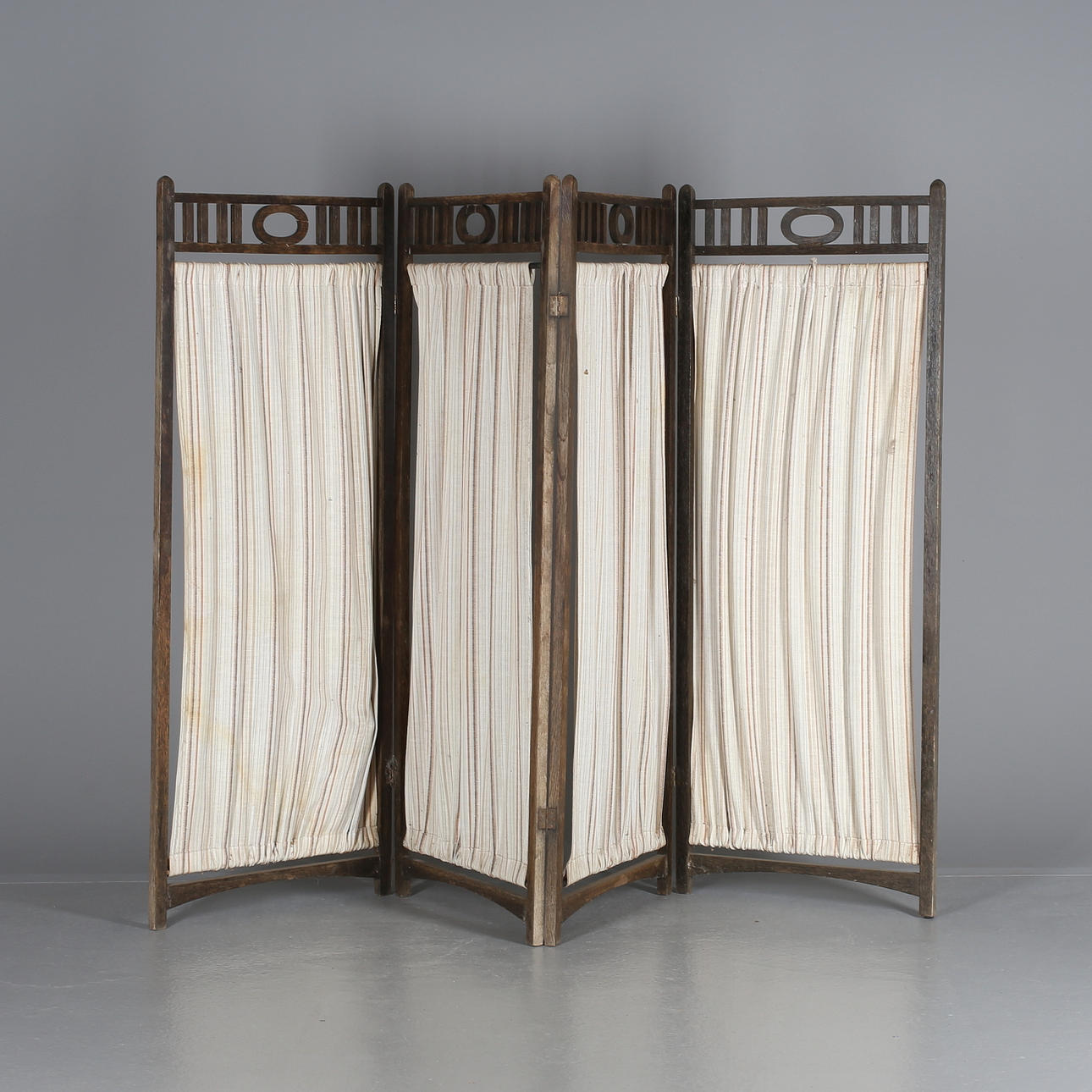VIKVÄGG, trä/tyg, 4-delad, 1900-tal.