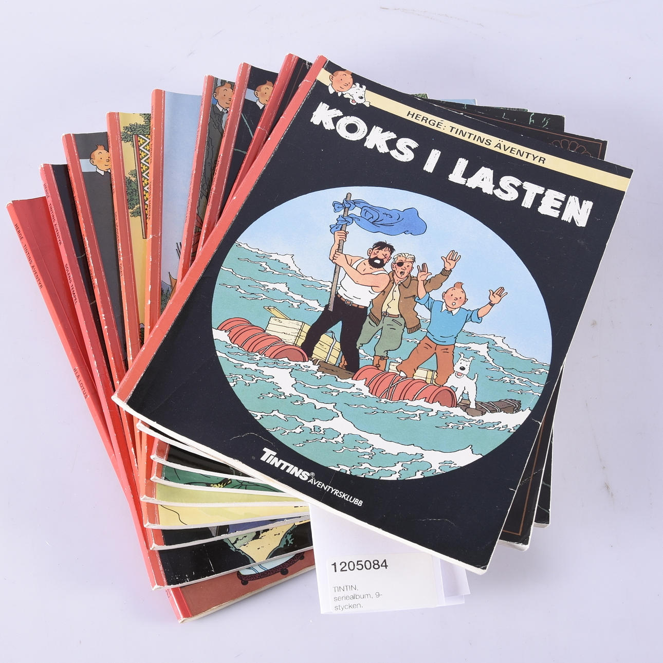 TINTIN, seriealbum, 9-stycken.