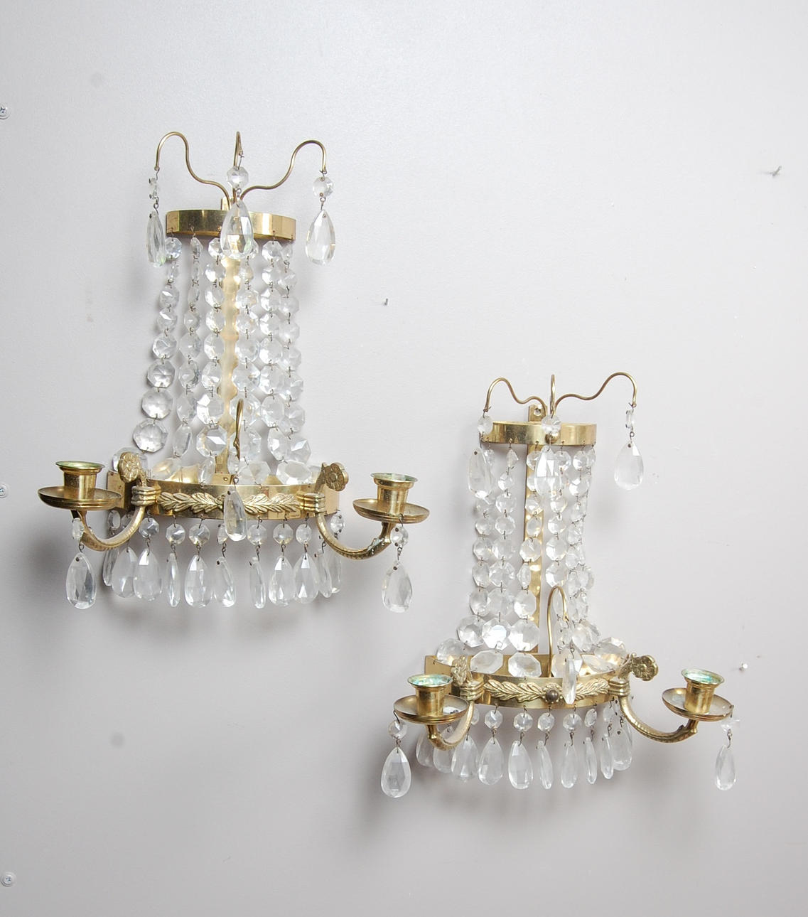 VÄGGLYSTER, 1 par, empirestil, 1900-tal.