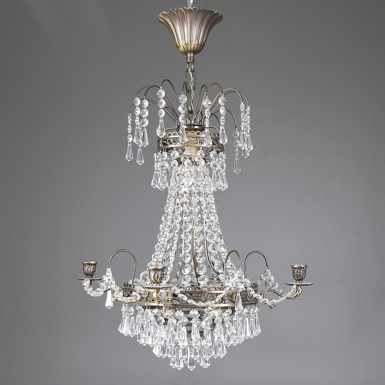 LJUSKRONA, för 5 st ljus, Empirestil, 1900-talets första hälft.