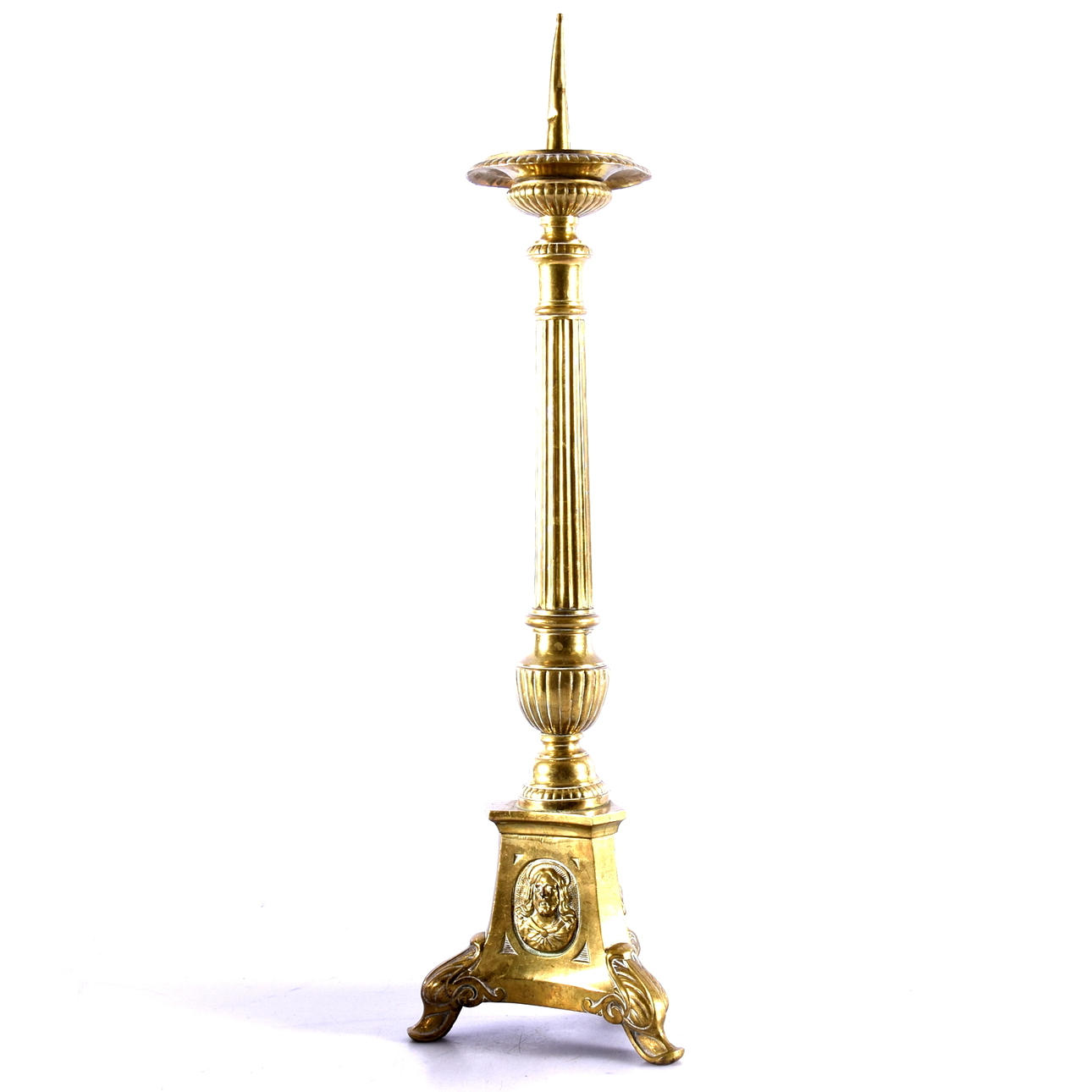 CANDELERO DE ALTAR, bronce, siglo XVII/XIX.