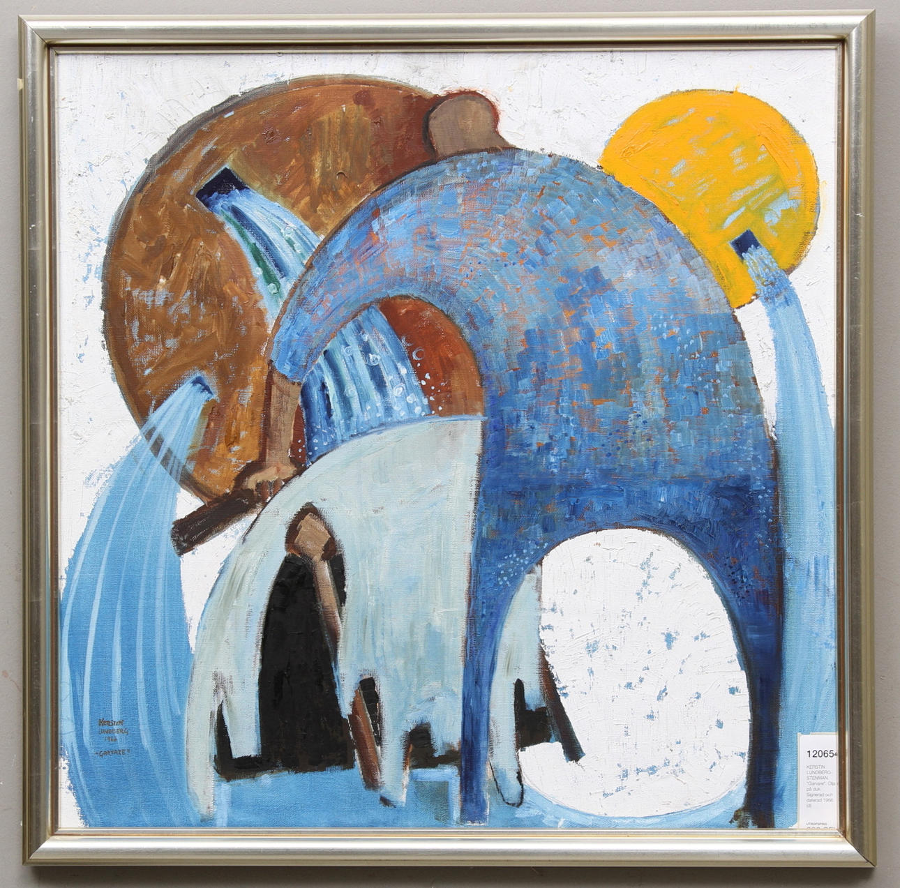 KERSTIN LUNDBERG-STENMAN. "Garvare". Olja på duk. Signerad och daterad 1966.