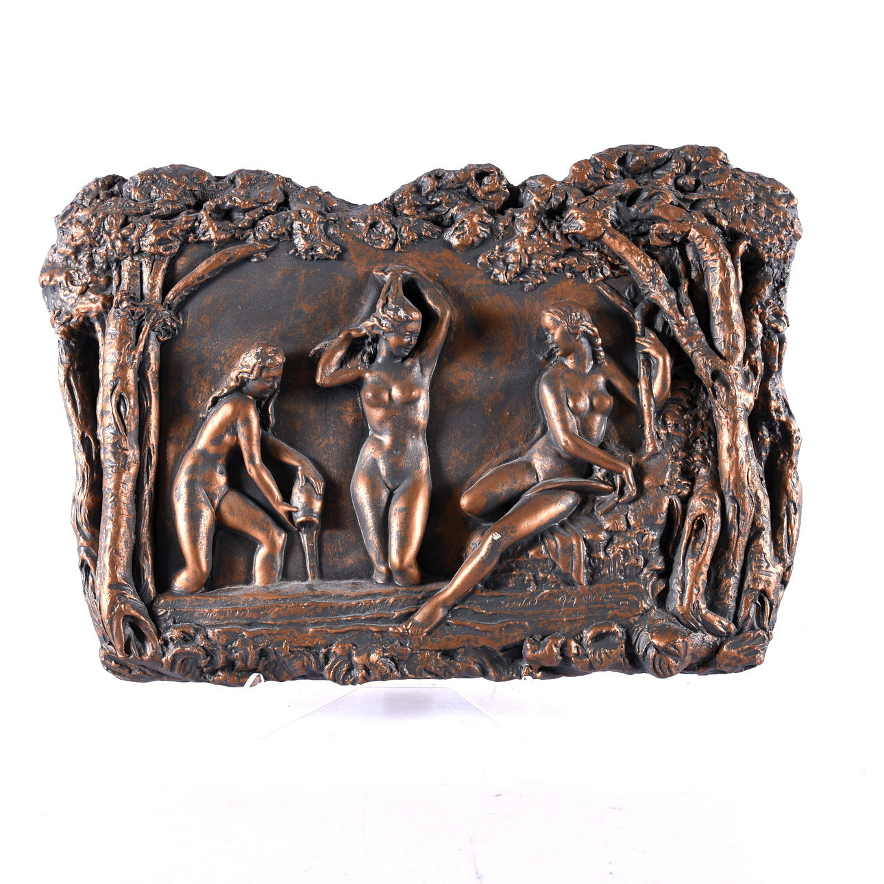 VÄGGRELIEF, Gino Manca, bronserad stenmassa.