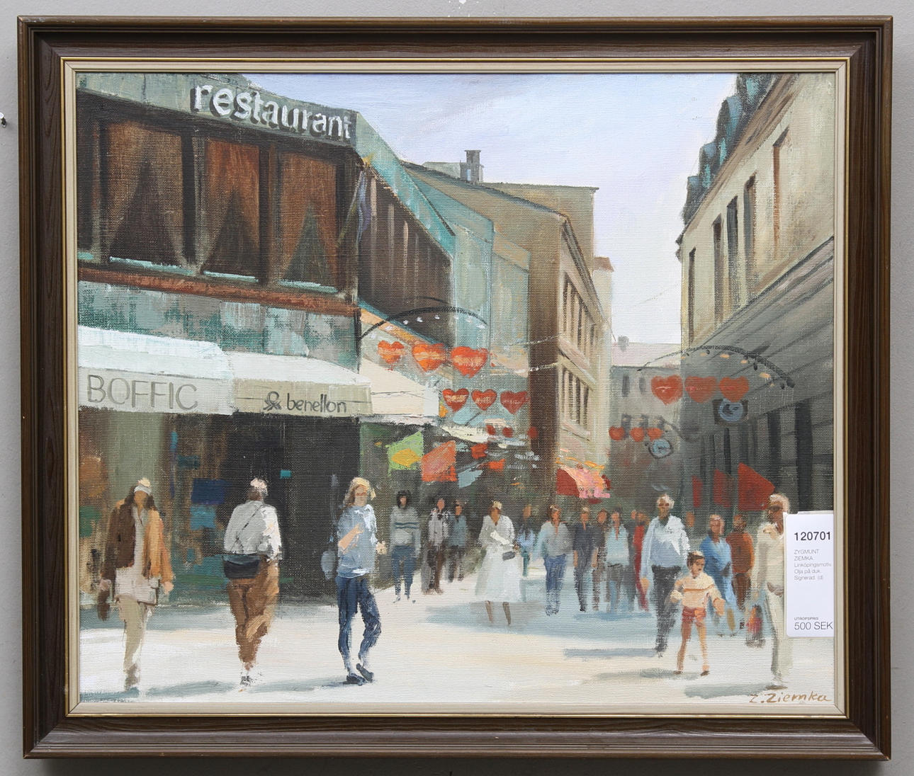 ZYGMUNT ZIEMKA. Linköpingsmotiv. Olja på duk. Signerad.