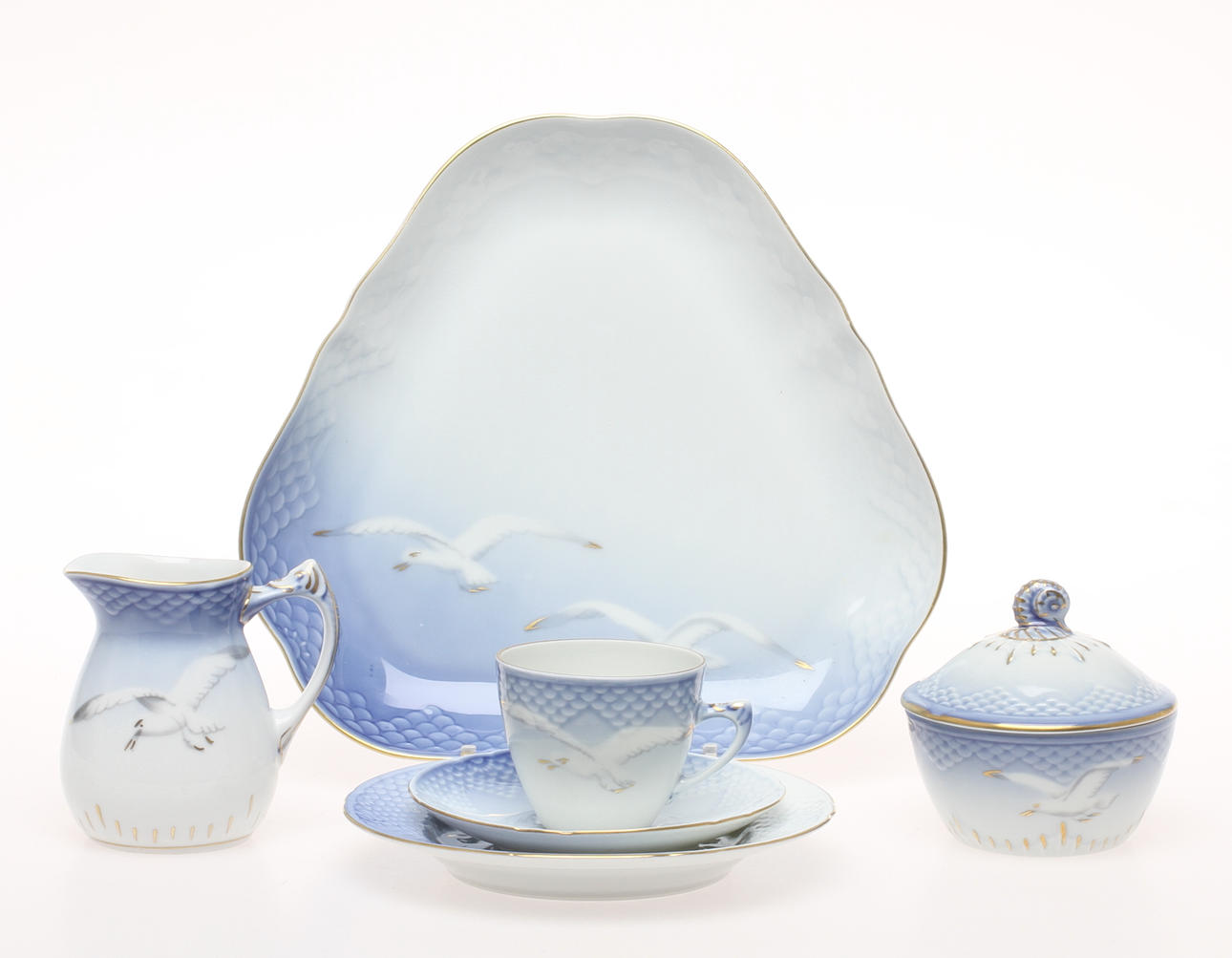 KAFFESERVISDELAR, 23 delar, porslin, "Måsen", Bing & Gröndahl.