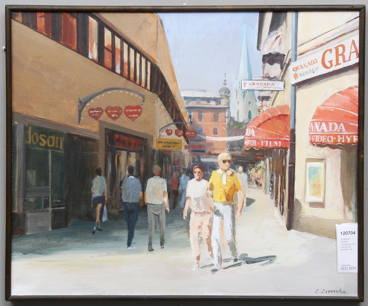 ZYGMUNT ZIEMKA. Linköpingsmotiv. Olja på duk. Signerad.