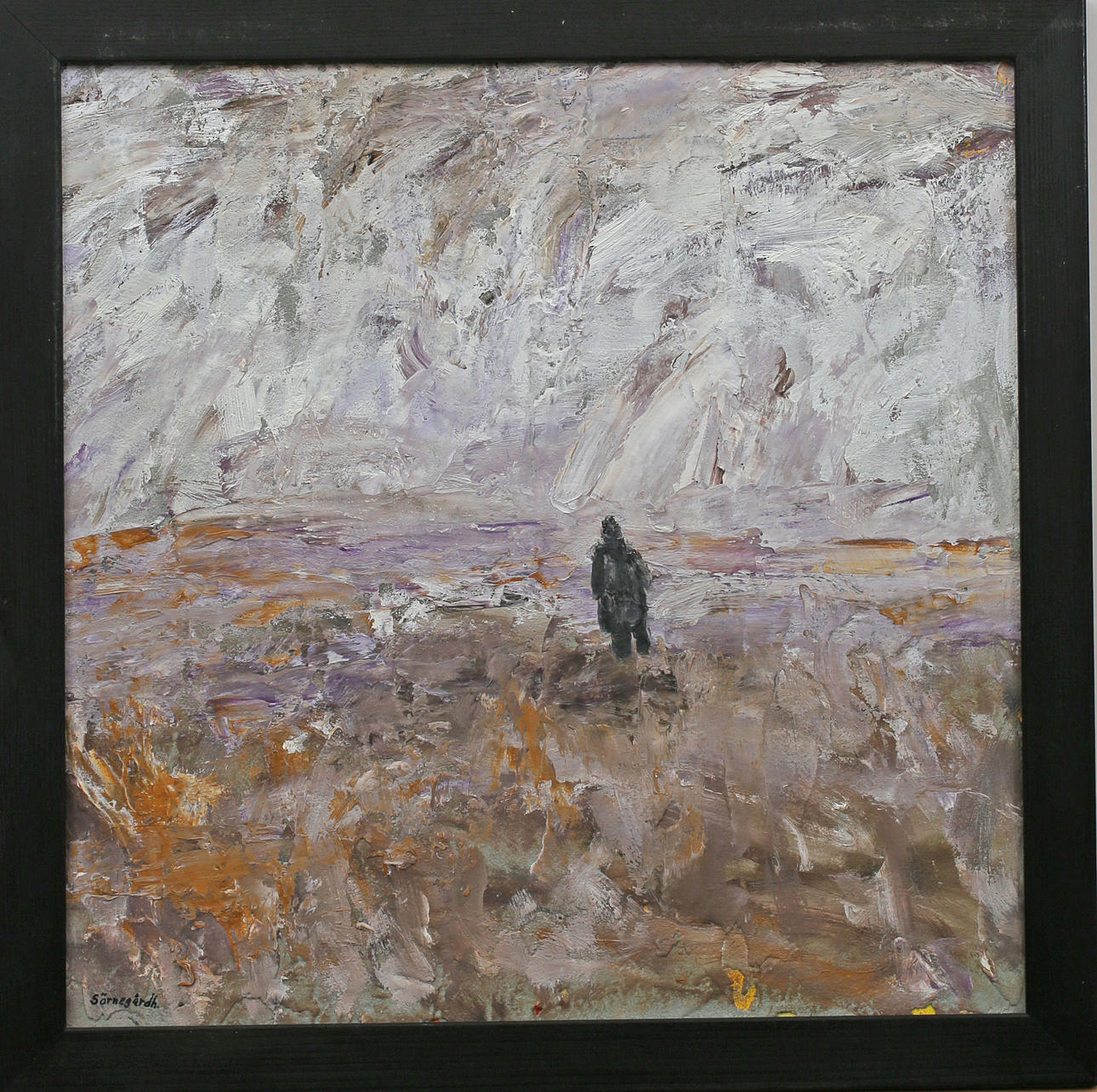 ULF SÄRNEGÅRDH. Oljemålning på pannå, signerad Särnegårdh.