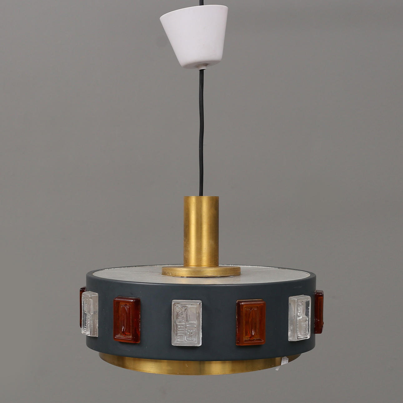 DECKENLEUCHTE, Glas und Metall, Erik Höglund.