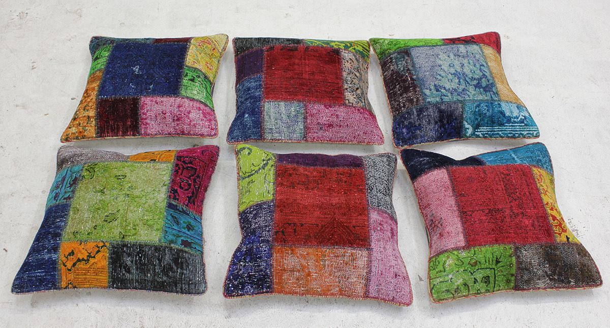 KUDDFODRAL, 6 st, Patchwork, 50 x 50 cm.