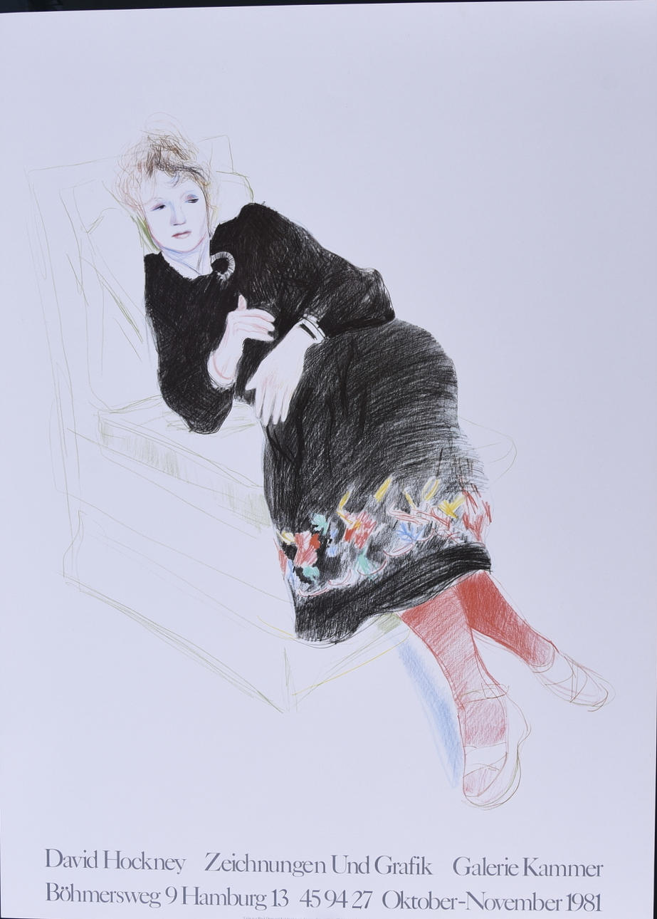 UTSTÄLLNINGSAFFISCH, offsettryck, David Hockney.