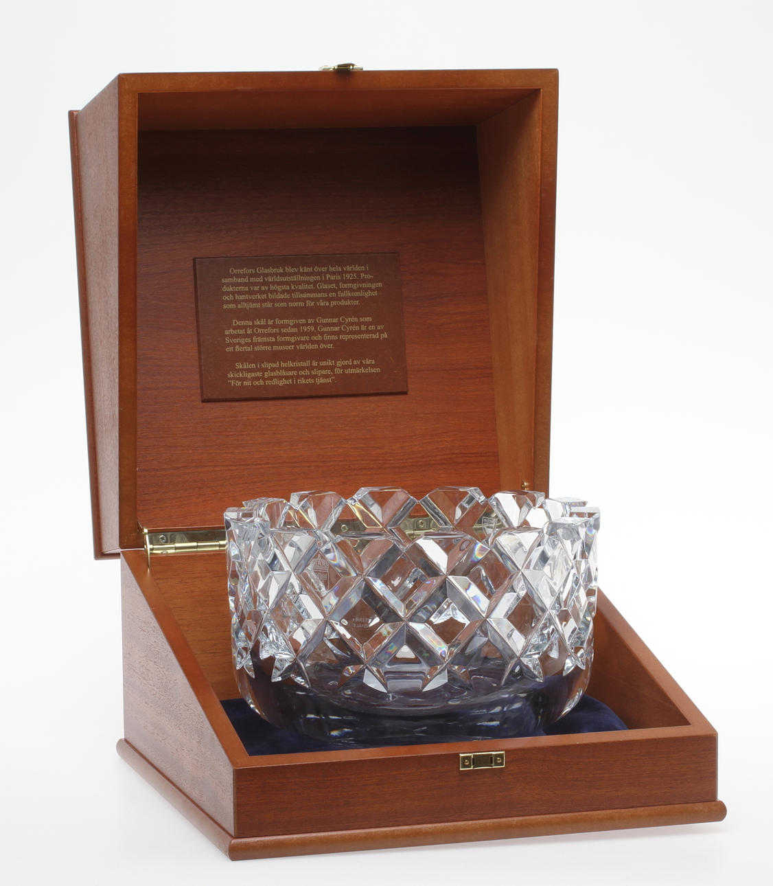 SKÅL, kristall, "Sofiero", Gunnar Cyrén, Orrefors, "För nit och redlighet i rikets tjänst".