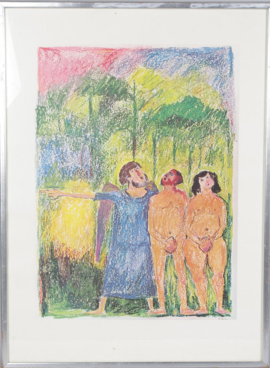 ÅKE HOLM. Adam och Eva, tryck.