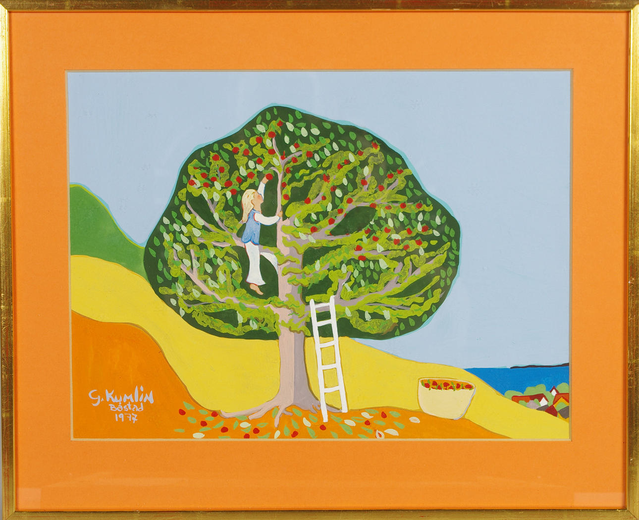 GUNILLA KUMLIN. fruktträd, blandteknik.