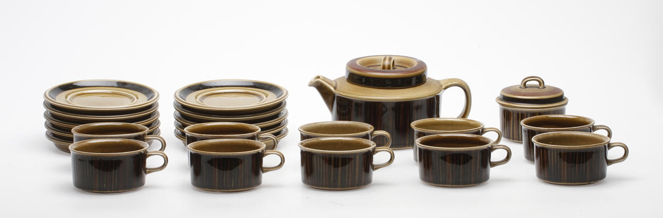 TESERVISDELAR, ca 12 delar, "Kosmos", Arabia, formgiven av Gunvor Olin-Grönqvist.