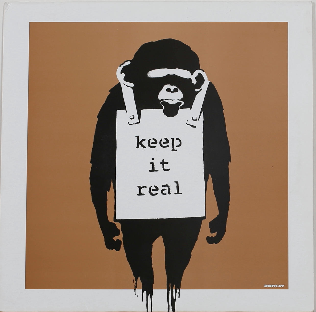 BANKSY. "Keep it real 0788. Osignerad.
