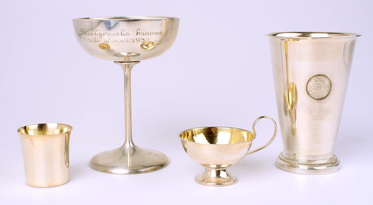 BÄGARE, 4 delar, silver, 266 gram.